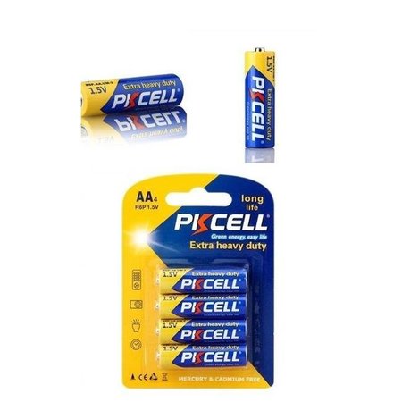 PKCELL PK Cell R6P-4B 1.5V Heavy Duty AA Battery; Pack of 4 R6P-4B